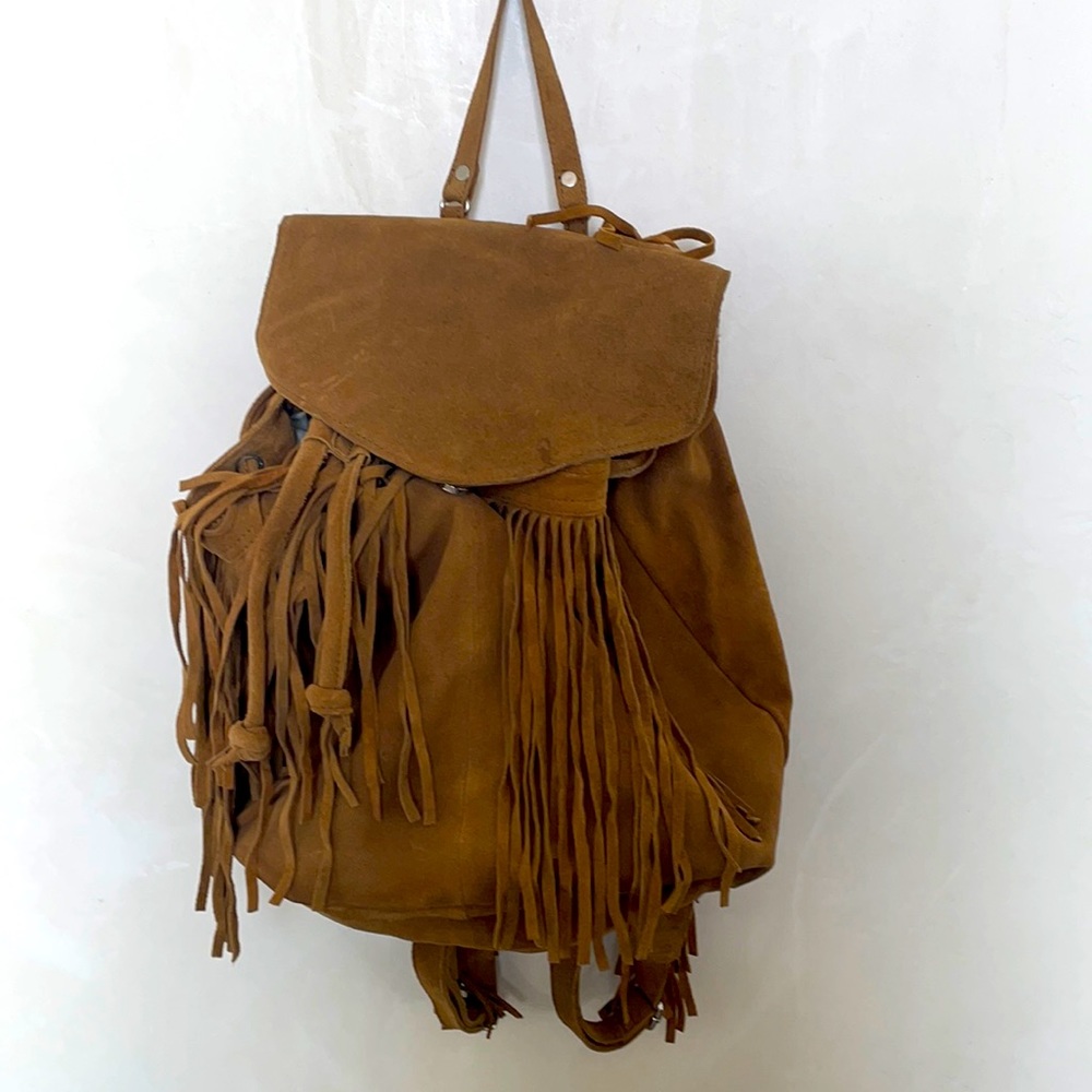 Tan suede back pack